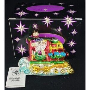 Christopher Radko "Santa's Express" Blown Glass Ornament with Tag and Box